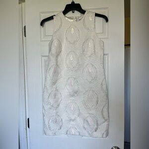 Badgley Mischka White Textured Mini Dress